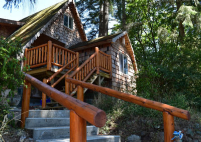 cedar railing on cottage