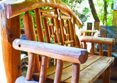 Cedar log bench