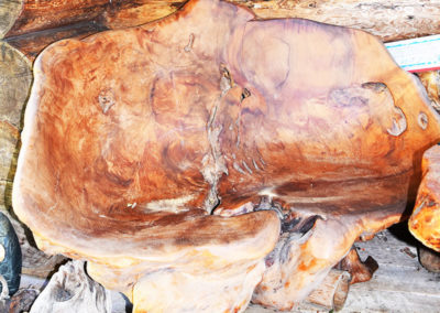 hand crafted burl bench