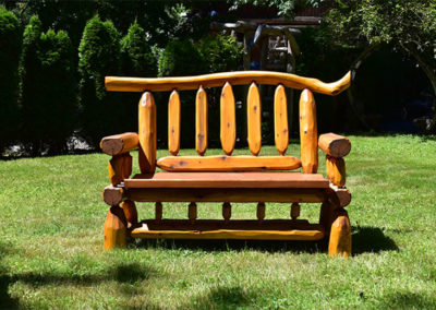 cedar log bench 2