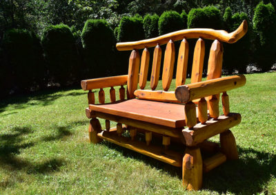 cedar log bench 3