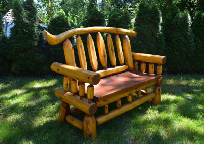 cedar log bench