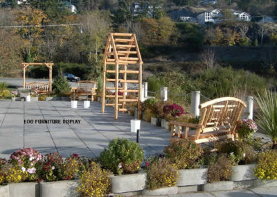 log furniture display