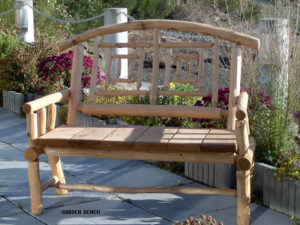 log garden bench