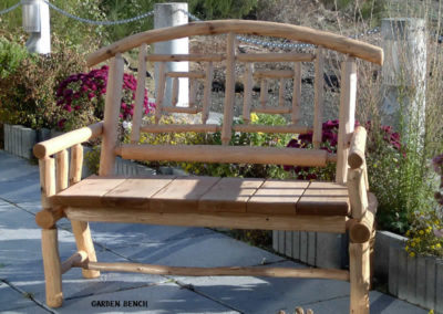 log garden bench