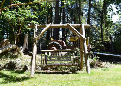 weathered cedar swing